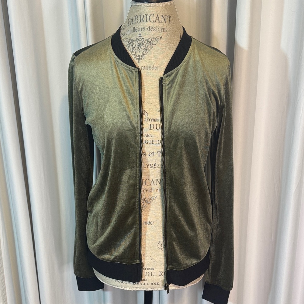 Socialite Velvet Green Bomber Jacket